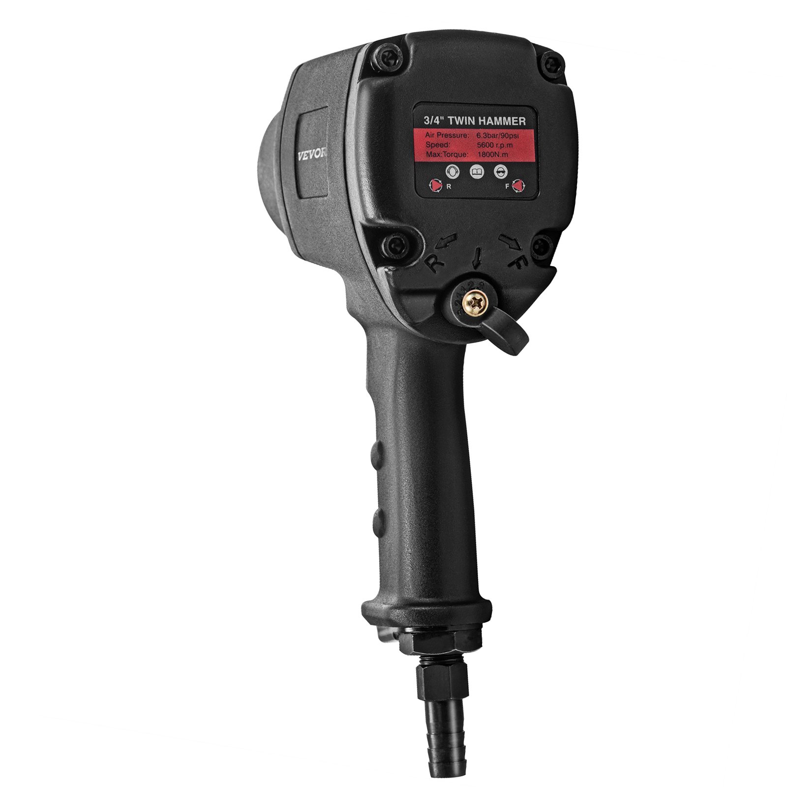 VEVOR Air Impact Wrench 3/4 Inch Pneumatic Impact Wrench, 1800 Nm Air Impact Driver, 1327 ft-lbs Air Impact Driver with 3-Speed Control Heavy-Duty Twin Hammer Air Wrench for Tire Rotation and Removal