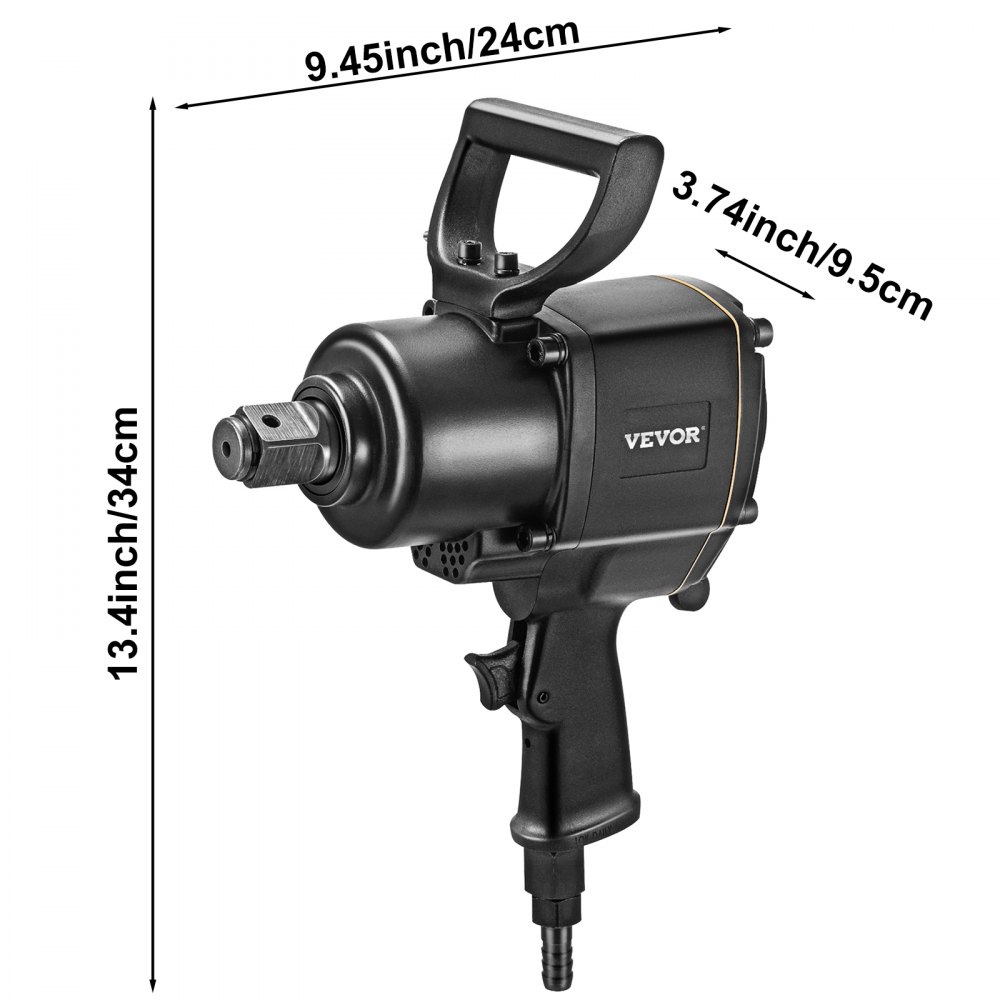 VEVOR 3/4" Air Impact Wrench Kit Rattle Gun Socket Tool Set Pneumatic Metric