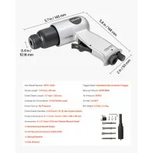 VEVOR Air Hammer 4500BPM Pneumatic Hammer with Air Needle Scaler & 4 Chisels