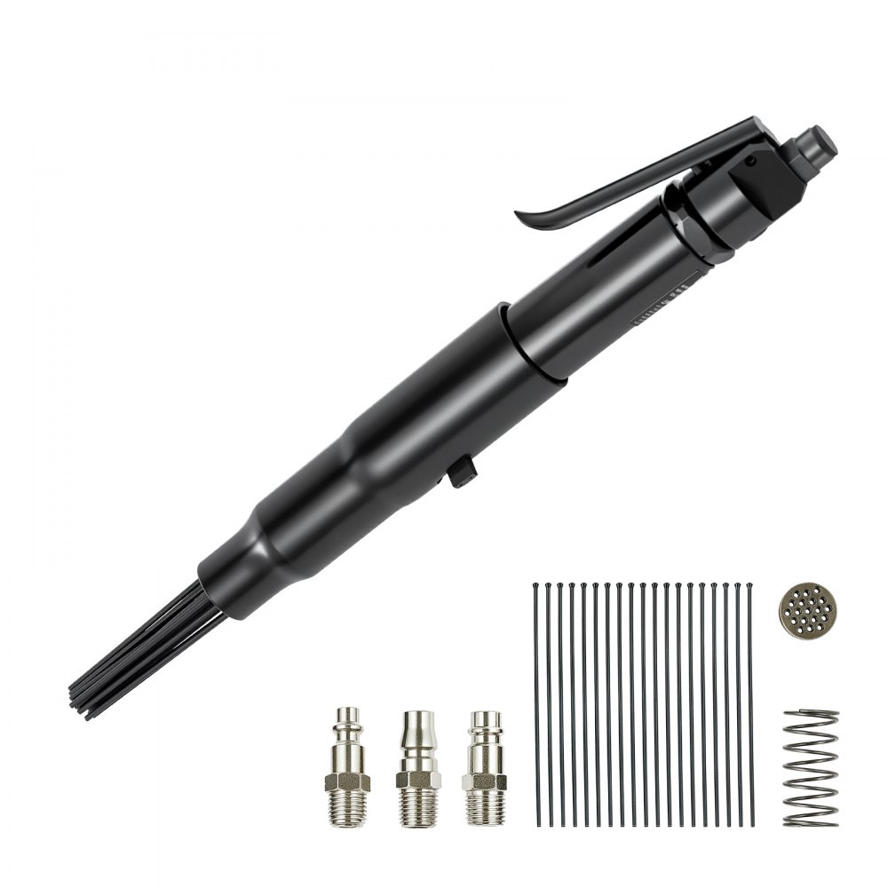 VEVOR Air Needle Scaler, 3400BPM Pneumatic Scaler for Rust Paint Removal - with 3-Speed Adjustment, 19 Hardened Needles & 3 Air Nozzle Connectors - Lightweight, Compact & Ergonomic Grip