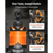 VEVOR 1-Inch Air Impact Wrench Up to 1800 ft-lbs Pneumatic Gun 6000RPM 6-Speed