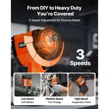 VEVOR Air Impact Wrench 1/2" Drive Pneumatic Impact Gun Up to 738ft-lbs 4-Speed