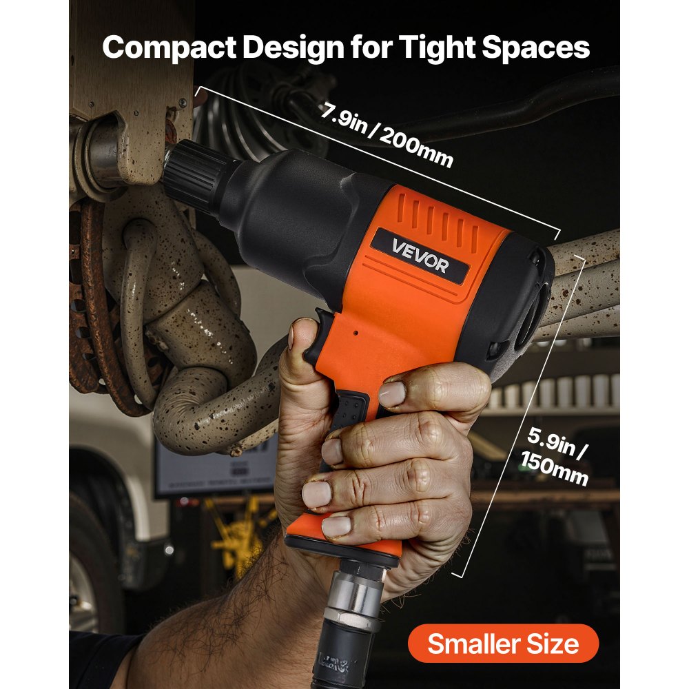 VEVOR Air Impact Wrench, 1/2" Drive Pneumatic Impact Wrench Up to 1490N.m Reverse Torque, 7500RPM 4-Speed Adjustable & Lightweight Pneumatic Gun for Auto Repairs and Maintenance