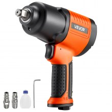 VEVOR Air Impact Wrench, 1/2" Drive Pneumatic Impact Wrench Up to 1490N.m Reverse Torque, 7500RPM 4-Speed Adjustable & Lightweight Pneumatic Gun for Auto Repairs and Maintenance