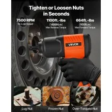 VEVOR Air Impact Wrench 1/2" Drive Pneumatic Impact Gun Up to 1100ft-lbs 4-Speed