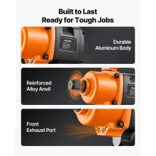 VEVOR 1-Inch Air Impact Wrench Twin Hammer Air Impact Gun Up to 1200 ft-lbs