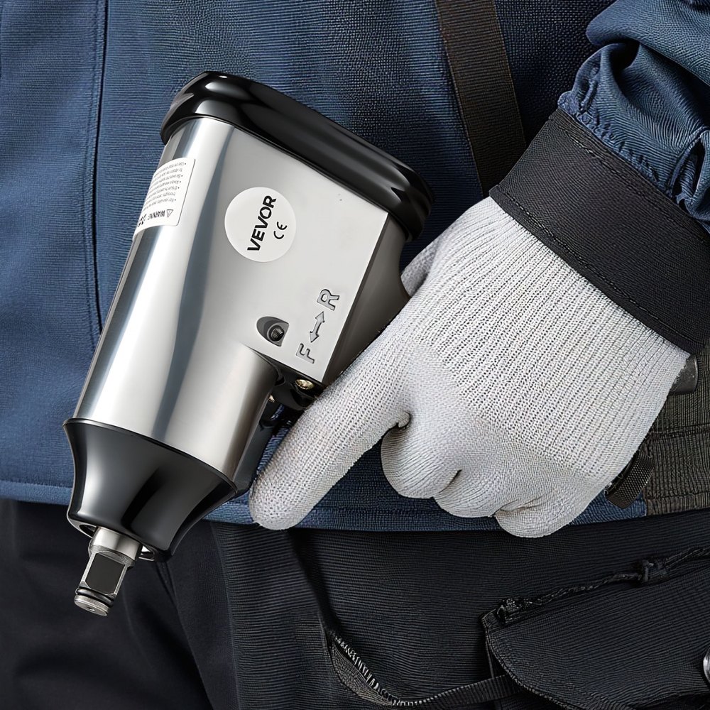 VEVOR 1/2" Air Impact Wrench & 3/8" Ratchet Wrench Combo, 19 Pieces Pro Air Tool and Accessories Kit - Includes 10PCS CR-V Steel Impact Socket Set & Carrying Case for Auto Repair, Home DIY Projects