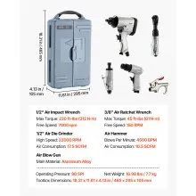 VEVOR 71PCS Pro Air Tool and Accessories Kit Impact & Ratchet Wrench Die Grinder