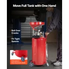 VEVOR Waste Oil Drain Tank 21 Gallon Air Operated Portable Oil Drainer