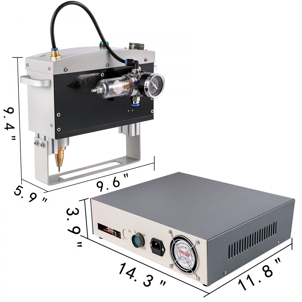 VEVOR Pneumatic Marking Machine 300W Electricity Marking Machine 130X50mm Desktop nameplate Marking Machine Maximum Carving Height 20mm for Code, Serial Number, Letter, Logo Engraving(110V,50MM/S)
