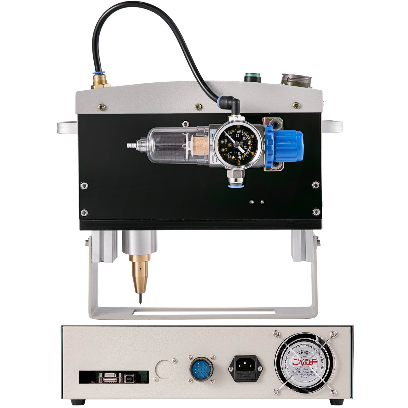 VEVOR Pneumatic Marking Machine 300W Electricity Marking Machine 130X50mm Desktop nameplate Marking Machine Maximum Carving Height 20mm for Code, Serial Number, Letter, Logo Engraving(110V,50MM/S)