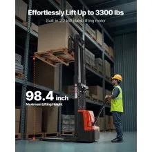 VEVOR Full Electric Pallet Stacker 3300 lbs Pallet Truck Dolly 96.06-inch Lift