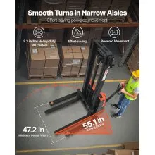 VEVOR Full Electric Pallet Stacker 3300 lbs Pallet Truck Dolly 96.06-inch Lift