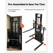 VEVOR Full Electric Pallet Stacker 3300 lbs Pallet Truck Dolly 96.06-inch Lift