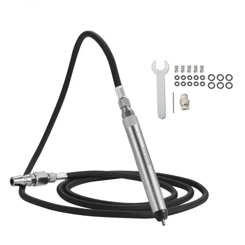 VEVOR Pneumatic Engraving Pen, 13500 BPM, Speed Adjustable  1/4" Pencil Grinder, Portable Pneumatic Scribe Pen with Air Hose, Air Micro Grinder Scribe Pen for Precision Carving on Stone Glass Wood