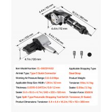 VEVOR Pneumatic Steel Strapping Machine, 8500 N Tension Force, Metal Strapping Tool Tensioner and Cutter Sealer for 32 mm Width Metal Belt, Heavy Duty Split Type Baler for High Tensile Packaging