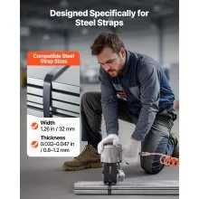 VEVOR Pneumatic Steel Strapping Machine, 8500 N Tension Force, Metal Strapping Tool Tensioner and Cutter Sealer for 1.26 in Width Metal Belt, Heavy Duty Split Type Baler for High Tensile Packaging