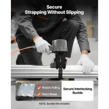 VEVOR Pneumatic Steel Strapping Machine, 8500 N Tension Force, Metal Strapping Tool Tensioner and Cutter Sealer for 1.26 in Width Metal Belt, Heavy Duty Split Type Baler for High Tensile Packaging