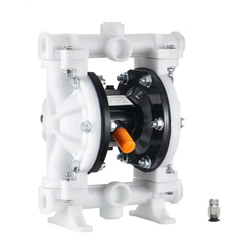VEVOR Air Operated Double Diaphragm Pump, 4.4 GPM, 1-1/2 inch Inlet & Outlet Pneumatic Waste Oil Transfer Pump, Max 100 PSI, Polypropylene Body, Air-Operated for Diesel, Grease, Kerosene, Gasoline