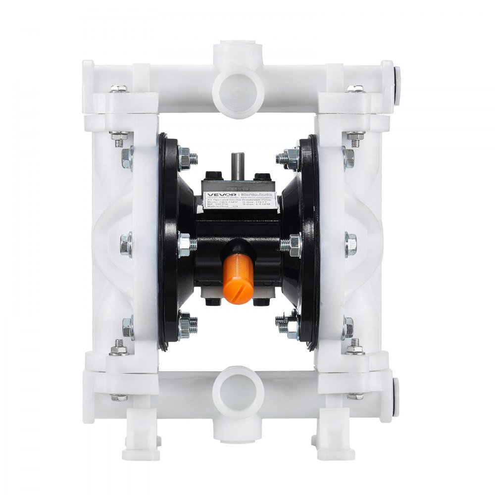 VEVOR Air Operated Double Diaphragm Pump, 16.66 LPM Max, Standard Inlet & Outlet Air Pneumatic Waste Oil Transfer Pump, Polypropylene Body, Dual Diaphragms, for Diesel, Grease, Kerosene, Gasoline