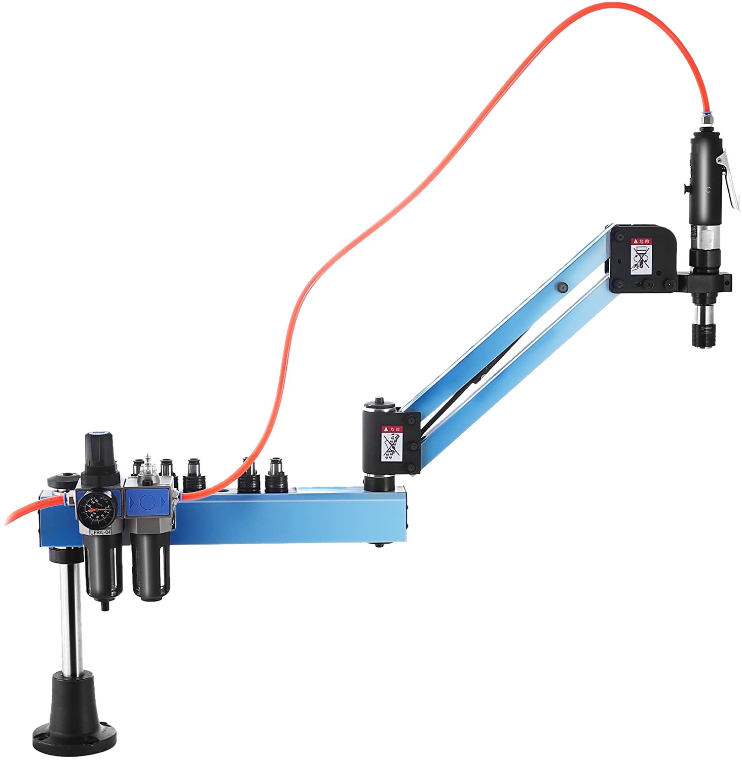 VEVOR pneumatic tapping machine with adjustable arm and red pneumatic hose