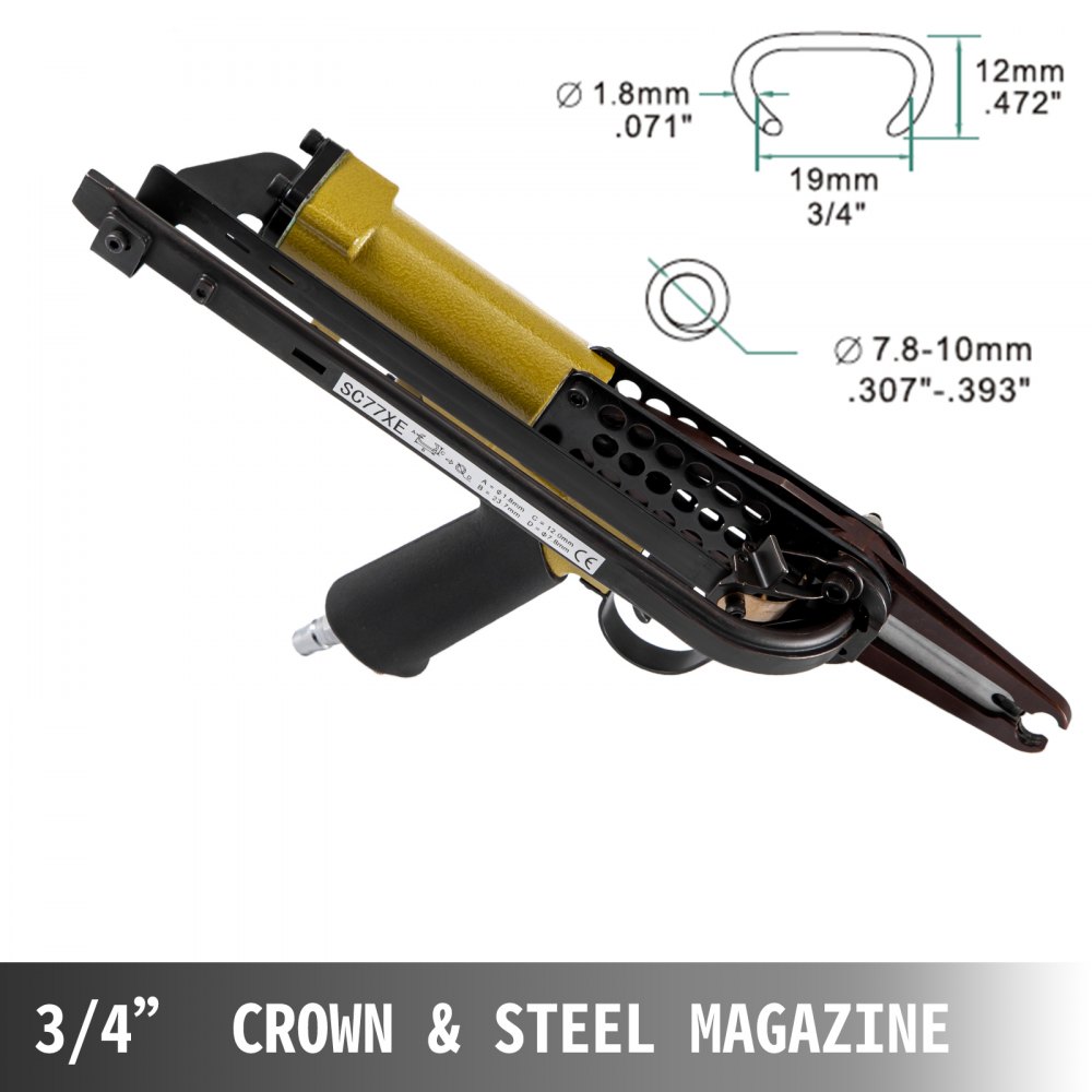 Hog Ring Stapler SC77XE Pneumatic Hog Ring Plier 1/4'' NPT C Ring Gun Mattress