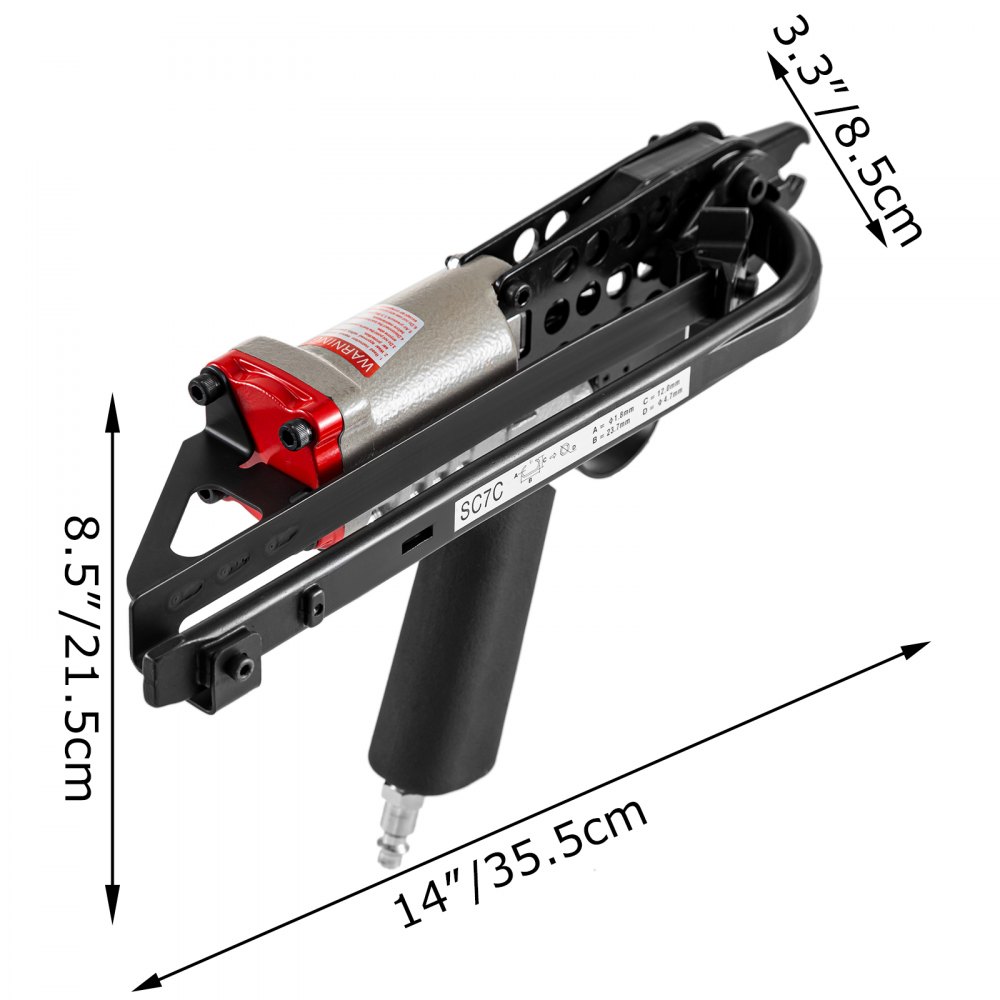 Hog Ring Stapler SC7C Pneumatic Hog Ring Plier Pneumatic C Ring Gun for Mattress