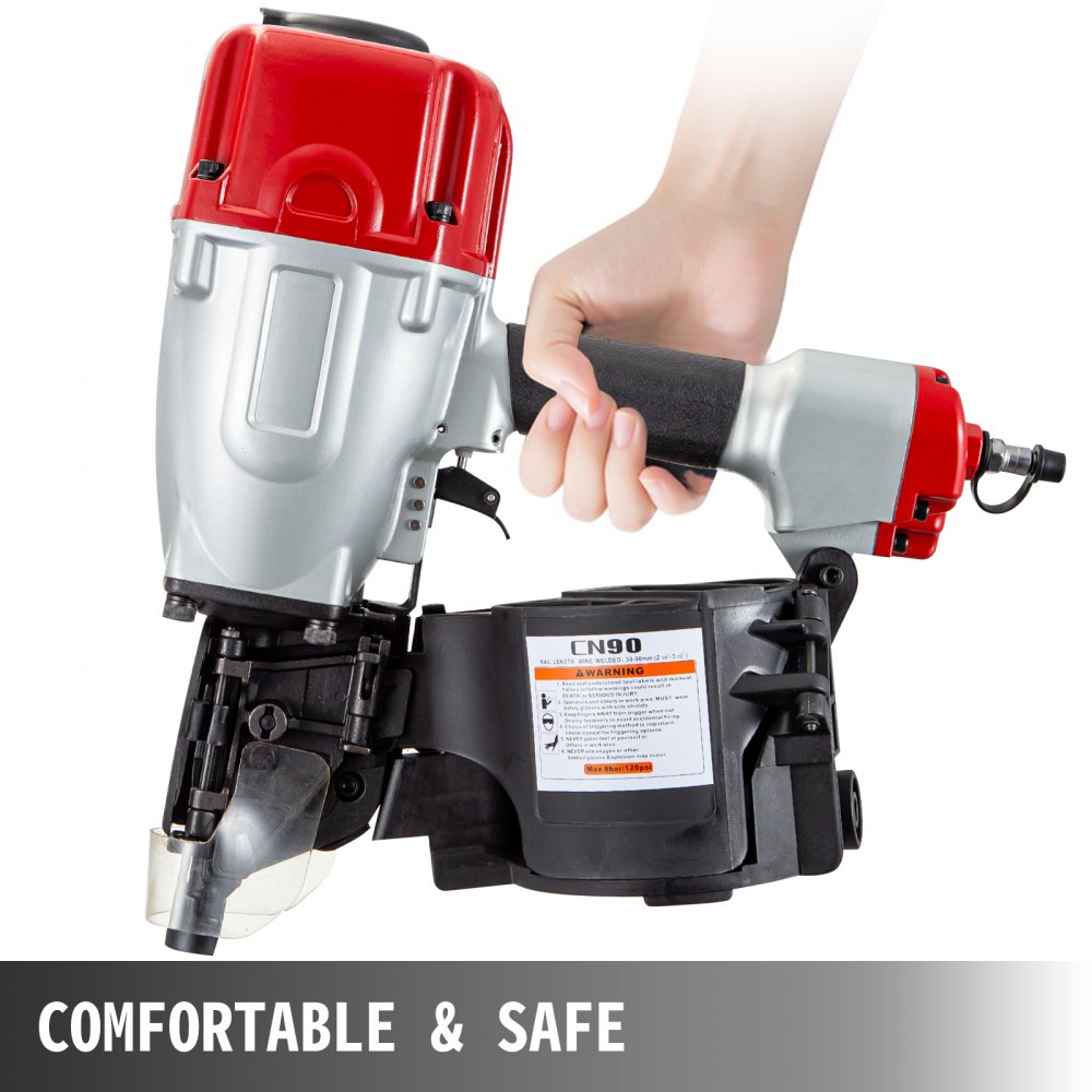 CN90 Coil Nailer 50-90mm 15 Deg. Pneumatic Roofing Siding Nailer Nail Gun