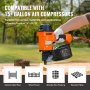 VEVOR Coil Siding Nailer MCN70, 45mm to 70mm 15 Degree Pneumatic Siding Nail Gun, 70-120PSI Air Coil Nailer for Pallet, Crating, Framing, Siding and Fencing