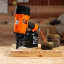 VEVOR CN83N Coil Siding Nailer 2" to 3-1/4" 15 Degree Pneumatic Nail Gun