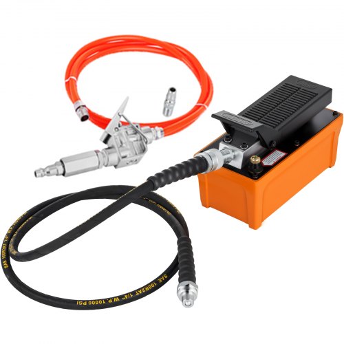 VEVOR 10000 PSI  Hydraulic Pump, Air Foot Pump with Hose, Hydraulic Jack Pump with Air Hose for Hydraulic Ram Cylinders(hydraulic pump with hose)