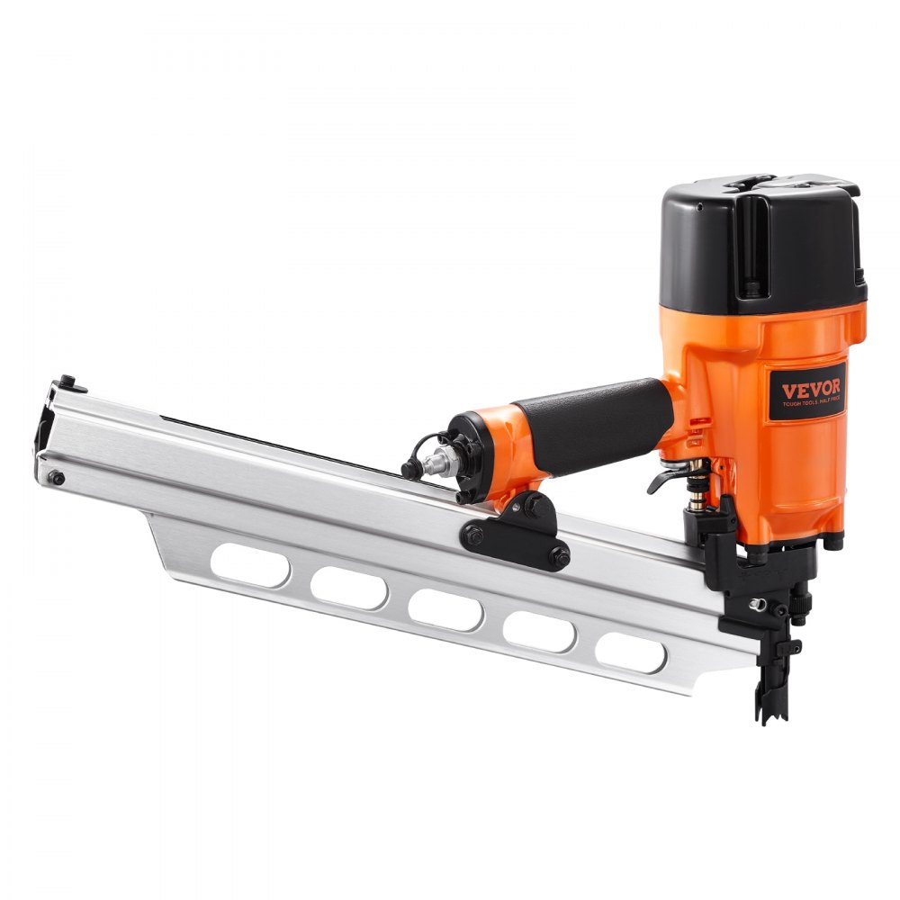 VEVOR Framing Nailer, 50 to 90 mm 21 Degree Full Round Head Pneumatic Framing Nailer with Dual Trigger Modes & Tool-Less Depth Adjustment, 80-120PSI Pro Air Nail Gun for Framing Flooring Decking