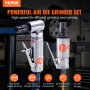 VEVOR Air Die Grinder Kit, Right Angle Grinder w/ Die Grinder Combo & 10PCS Single Cut Carbide Burr Set, Lightweight, Ball Bearing Construction for Grinding, Deburring, Cutting, Polishing