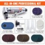 VEVOR Air Angle Die Grinder, 1/4" Right Angle Die Grinder (20000RPM), Heavy Duty 90-Degree Angled Air Powered, 24PCS Discs for Grinding, Polishing, Deburring, Rust Removal