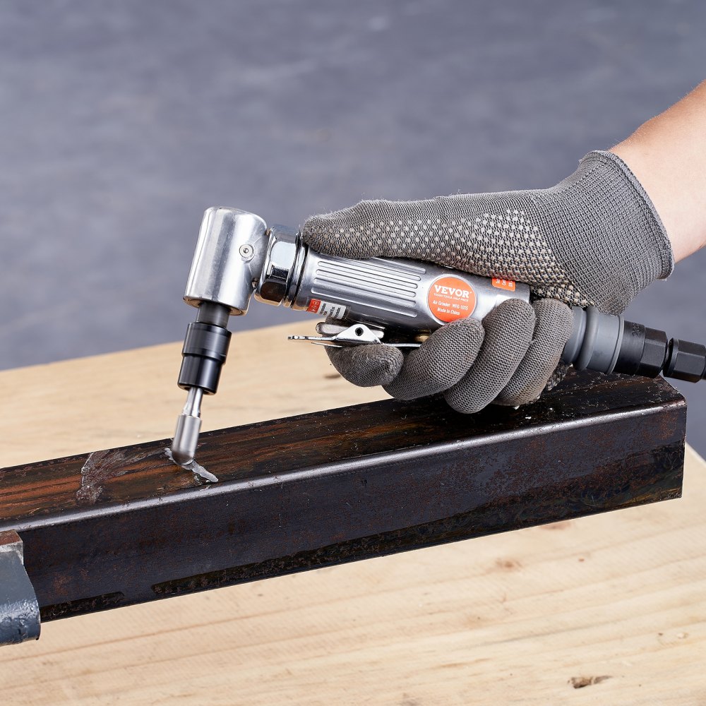 VEVOR Air Die Grinder Kit, Right Angle and Straight Die Grinder Combo, Heavy Duty Air Powered for Grinding, Polishing, Deburring, with 10PCS Carbide Burr Set