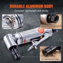 VEVOR Air Die Grinder Kit, Right Angle and Straight Die Grinder Combo, Heavy Duty Air Powered for Grinding, Polishing, Deburring, with 10PCS Carbide Burr Set