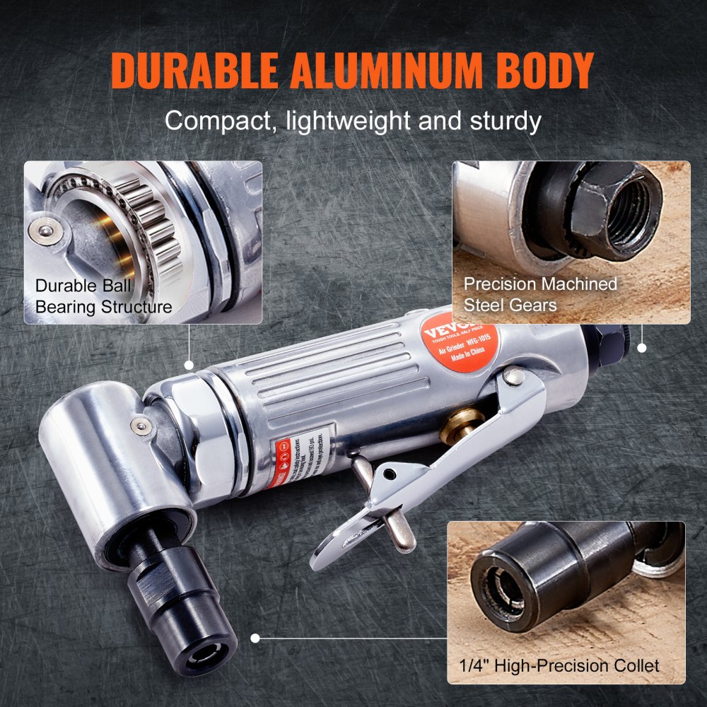 VEVOR Air Die Grinder Kit Right Angle Grinder & Die Grinder Combo for Grinding