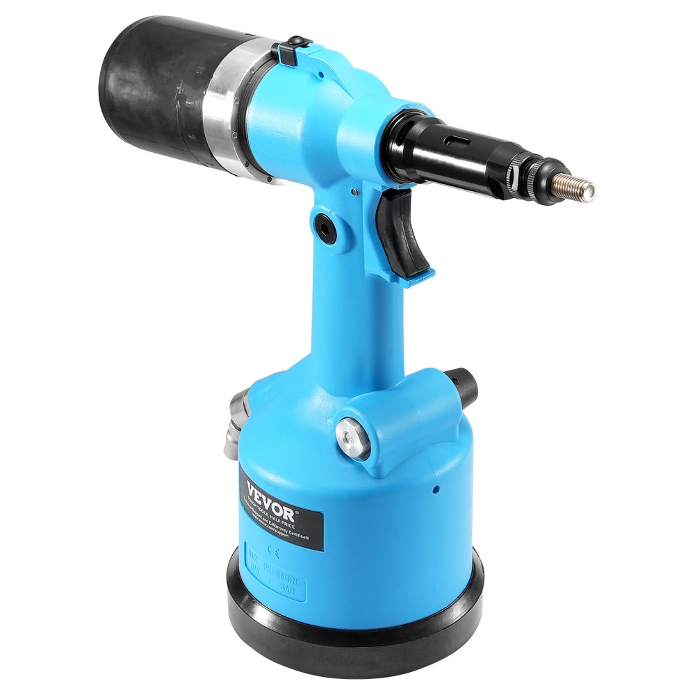 VEVOR Air Riveter, Pneumatic Air Riveter, 20.2KN Pulling Force Pop Rivet Gun Tool Kit, Heavy Duty Air Hydraulic Rivet Gun for Mechanic Tool, Construction, Home Improvement - With 13 Size Nose Pieces