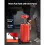 VEVOR 95L Waste Oil Drain Tank, Air Operated Portable Oil Drainer with Adjustable Funnel Height, Industrial Fluid Drain Tank with Wheels, Fluid Fuel Transfer Drainage for Auto Repair Shops, Red