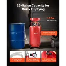 VEVOR Waste Oil Drain Tank 25 Gallon Air Operated Portable Oil Drainer