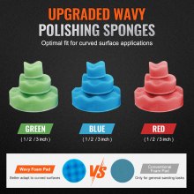 VEVOR Mini Air Sander, 1"/2"/3" Random Orbital Air Sander, 15000r/min High Speed Mini Pneumatic Sander Polisher for Auto Body Work, 58PCS Air Powered Sander Kit with Wavy Sponges, Sandpapers, Wool Pad