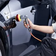 VEVOR Mini Air Sander, 1"/2"/3" Random Orbital Air Sander, 15000r/min High Speed Mini Pneumatic Sander Polisher for Auto Body Work, 58PCS Air Powered Sander Kit with Wavy Sponges, Sandpapers, Wool Pad