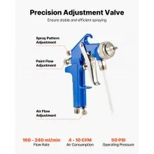 VEVOR Siphon Feed Spray Gun High Atomization Air Paint Spray Gun 1.8 mm Nozzle