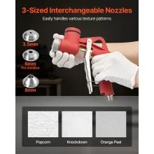 VEVOR Air Texture Spray Gun Drywall Texture Sprayer with 3 Nozzles 3.5mm 6mm 8mm