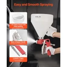 VEVOR Air Texture Spray Gun Drywall Texture Sprayer with 3 Nozzles 3.5mm 6mm 8mm