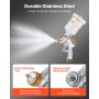 VEVOR HVLP Air Spray Gun, Gravity Feed Paint Sprayer Gun with 3 Nozzles (1.3/1.4/1.7mm), 600ml Capacity Auto Paint Sprayer with Air Regulator for Automotive Primers, Clear Coats & Topcoats
