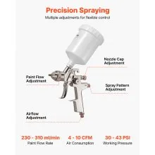 VEVOR LVLP Air Spray Gun Gravity Feed Paint Sprayer Gun 3 Nozzles 1.3/1.4/1.7mm
