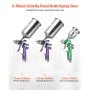 VEVOR 3-Piece Air Spray Gun Kit, Professional Auto Paint Spray Gun Set with 3 Nozzles (1/1.4/1.8mm), 3 Cups & Air Regulator, Gravity Feed Automotive Paint Sprayer for Primer, Topcoat & Touch-Up