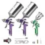VEVOR 3-Piece Air Spray Gun Kit, Professional Auto Paint Spray Gun Set with 3 Nozzles (1/1.4/1.8mm), 3 Cups & Air Regulator, Gravity Feed Automotive Paint Sprayer for Primer, Topcoat & Touch-Up