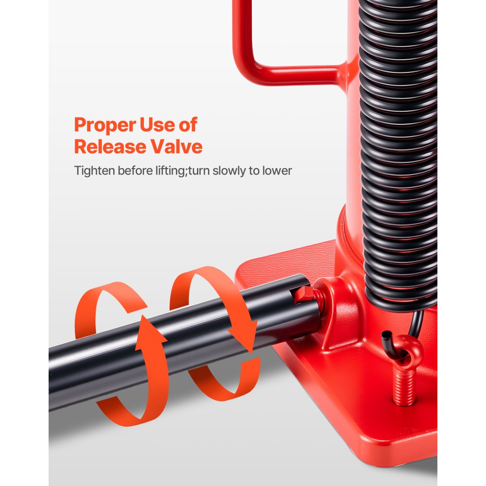 VEVOR Air Hydraulic Bottle Jack, 20 Ton (44092 lbs) Capacity, 10.2-19.5 Inch Lifting Range, Pneumatic/Manual Heavy Duty Welded Bottle Jack with Pump for Car, SUV, Pickup, Truck, RV, Auto Repair, Red